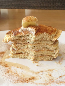 protein pancakes, peanut butter cinnamon cream pancakes