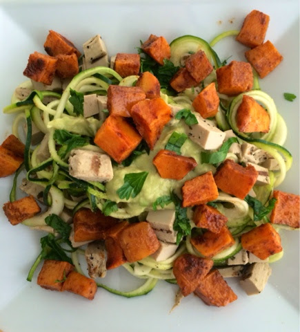 zucchini noodles with avocado sauce