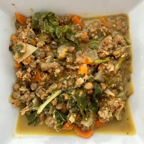 crock pot lentil soup with kale and potatoes