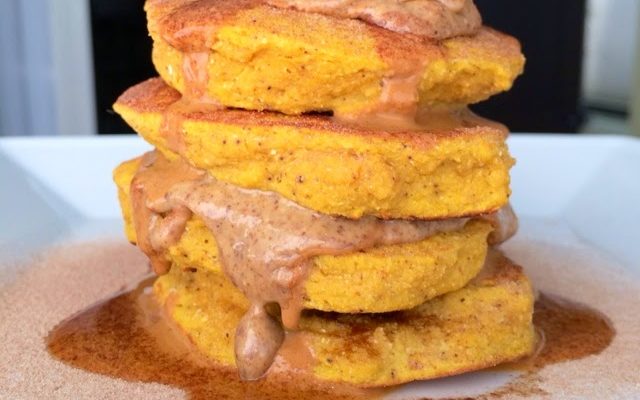 Butter Toffee Kabocha Protein Pancakes