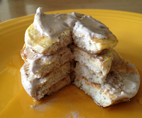 Vanilla Pancakes with Chocolate Cake Batter Filling